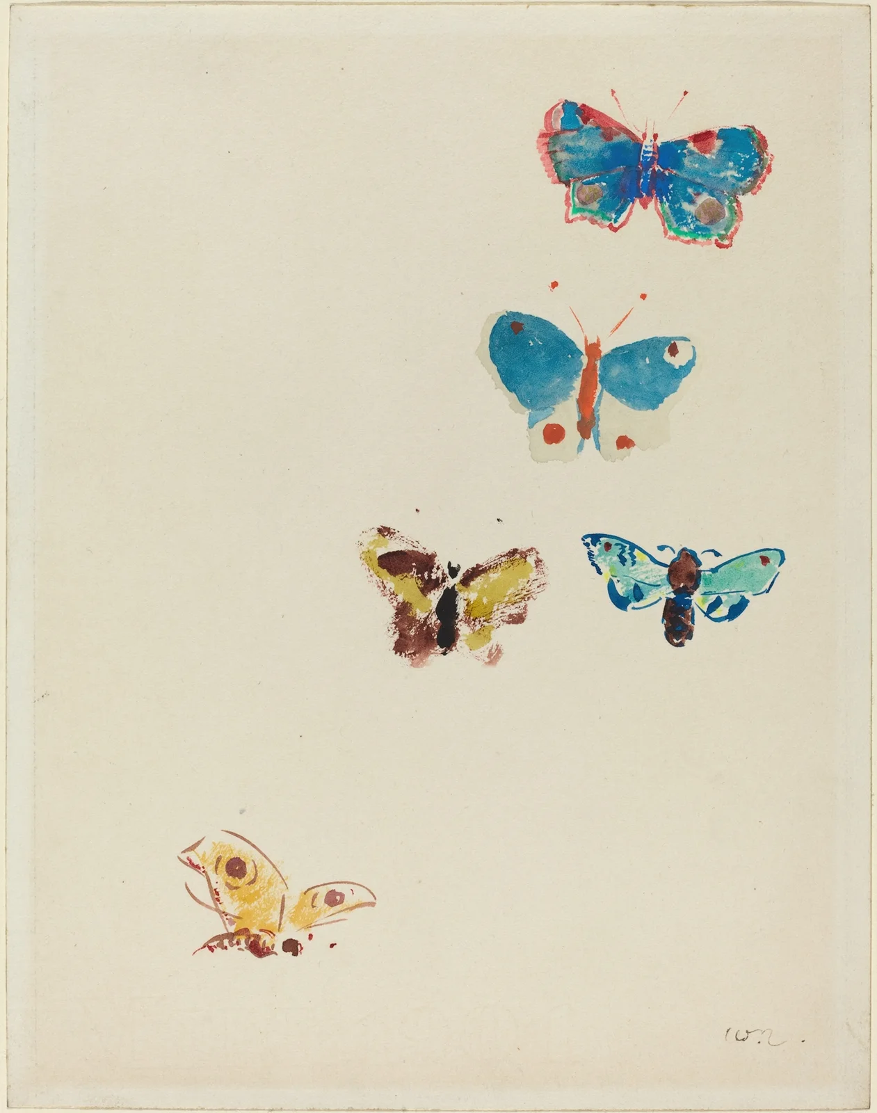 Five Butterflies av Odilon Redon