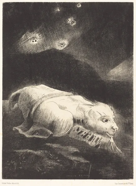Quand s’eveillait la Vie au Fon de la matiere obscure av Odilon Redon