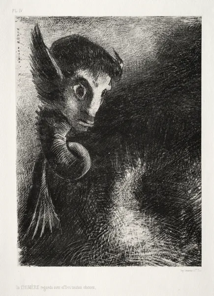 The Chimera Gazed at All Things with Fear av Odilon Redon