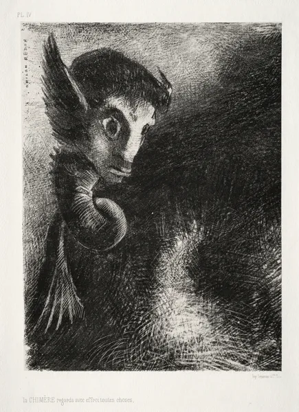The Chimera Gazed at All Things with Fear av Odilon Redon