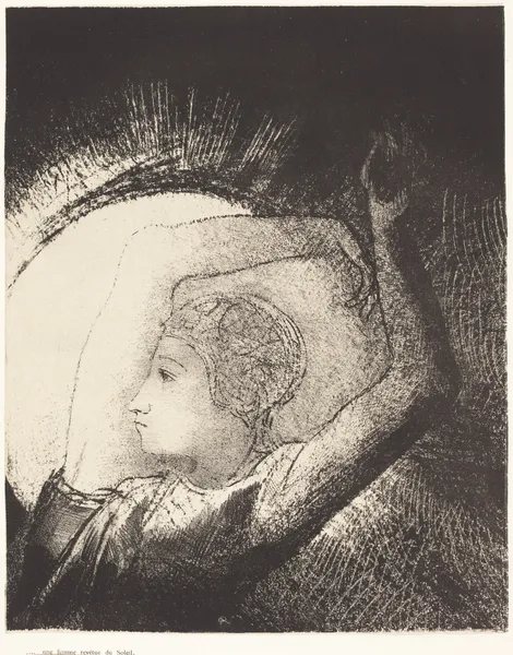 Une femme revêtue du Soleil av Odilon Redon