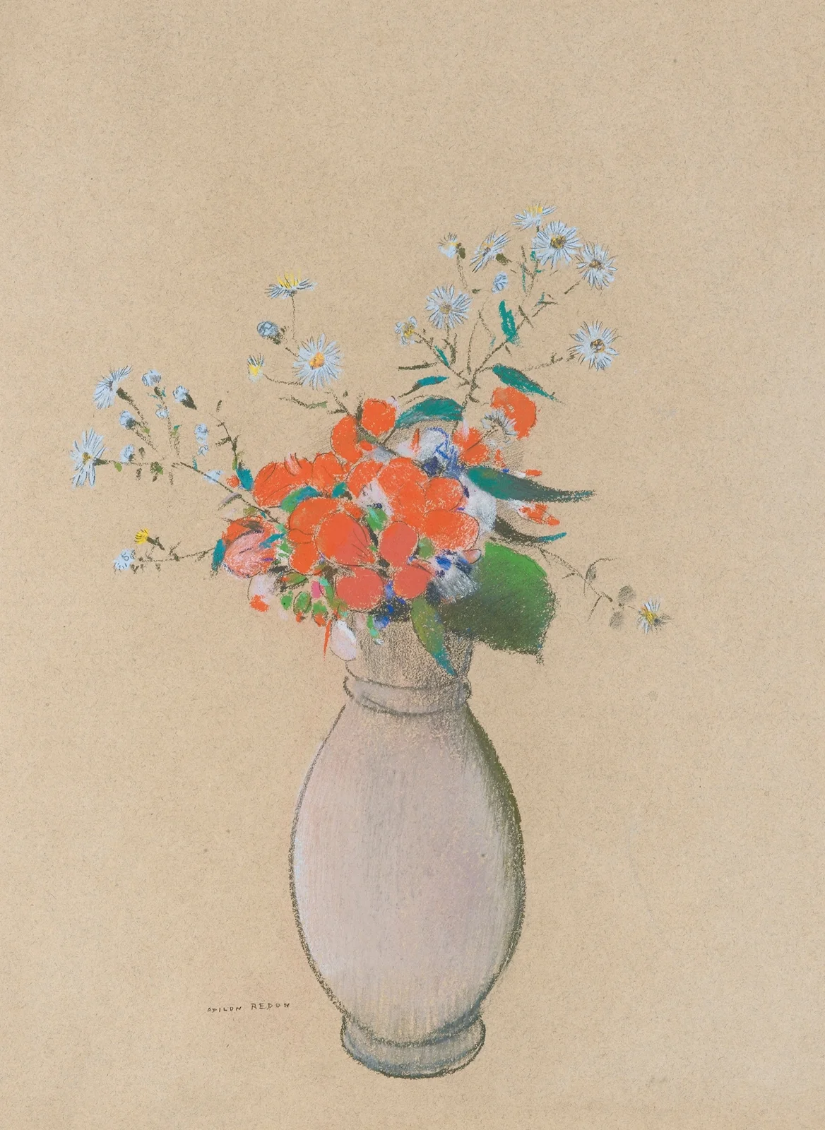 Vase De Fleurs av Odilon Redon