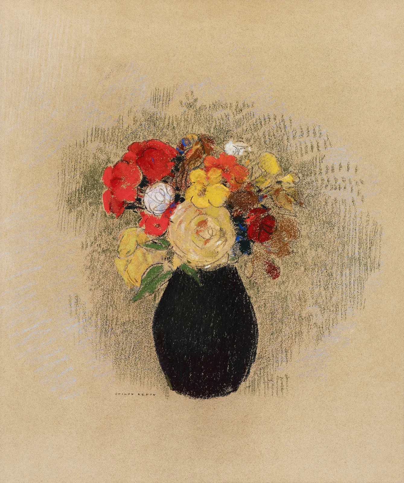 Vase de fleurs (19th century) av Odilon Redon