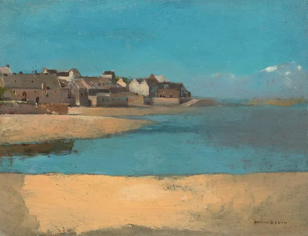 Village by the Sea in Brittany av Odilon Redon