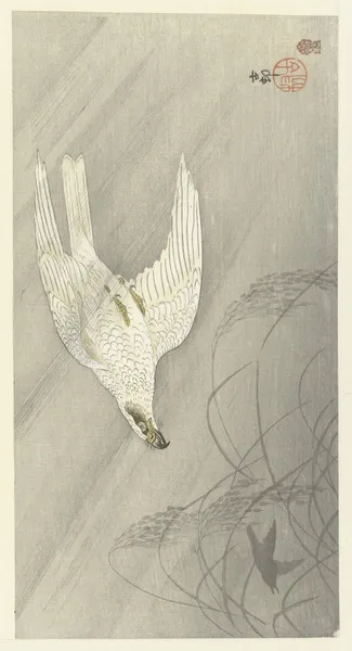Hunting hawk av Ohara Koson