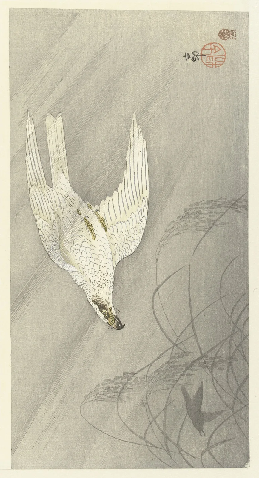 Hunting hawk av Ohara Koson