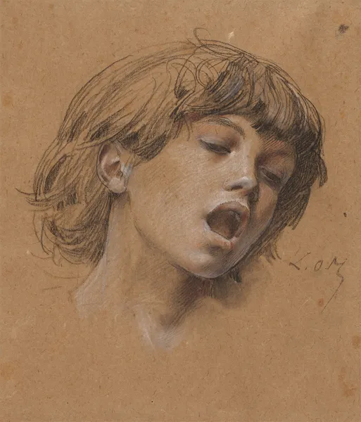 Head of a Boy Singing (Study for Music) av Luc-Olivier Merson