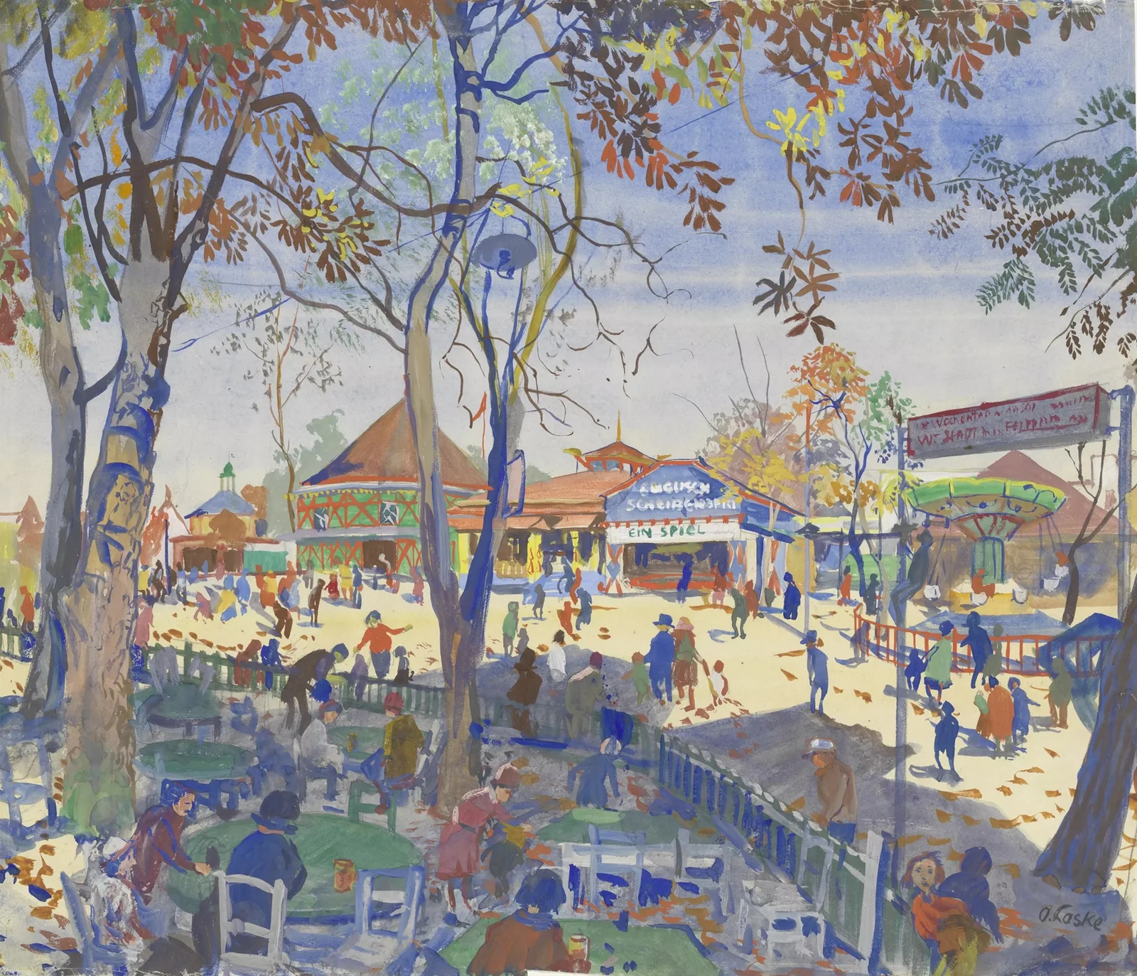 Gastgarten im Prater av Oskar Laske