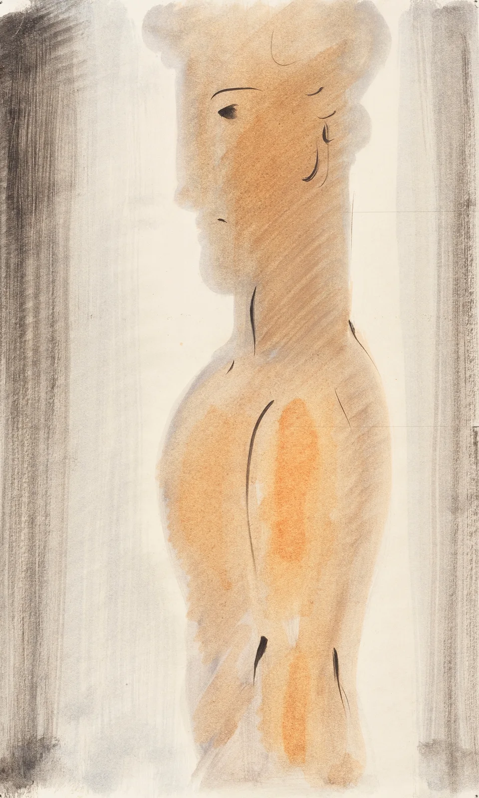 Jünglingsfigur im Profil av Oskar Schlemmer