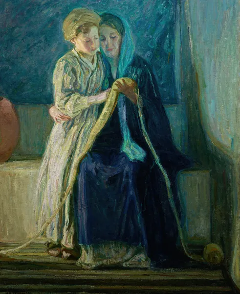 Christ and His Mother Studying the Scriptures av Henry Ossawa Tanner