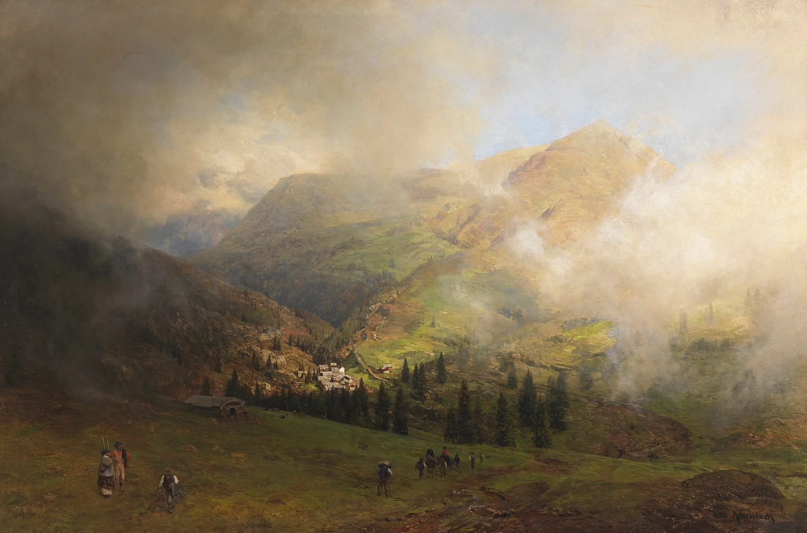 Blick auf die Rigi av Oswald Achenbach