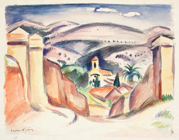 Indgangen til Cassis, også kaldet Kirketårnet i Cassis av Emile Othon Friesz