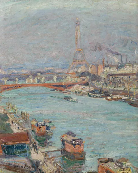 La Seine À Paris, La Tour Eiffel, Le Jour av Emile Othon Friesz