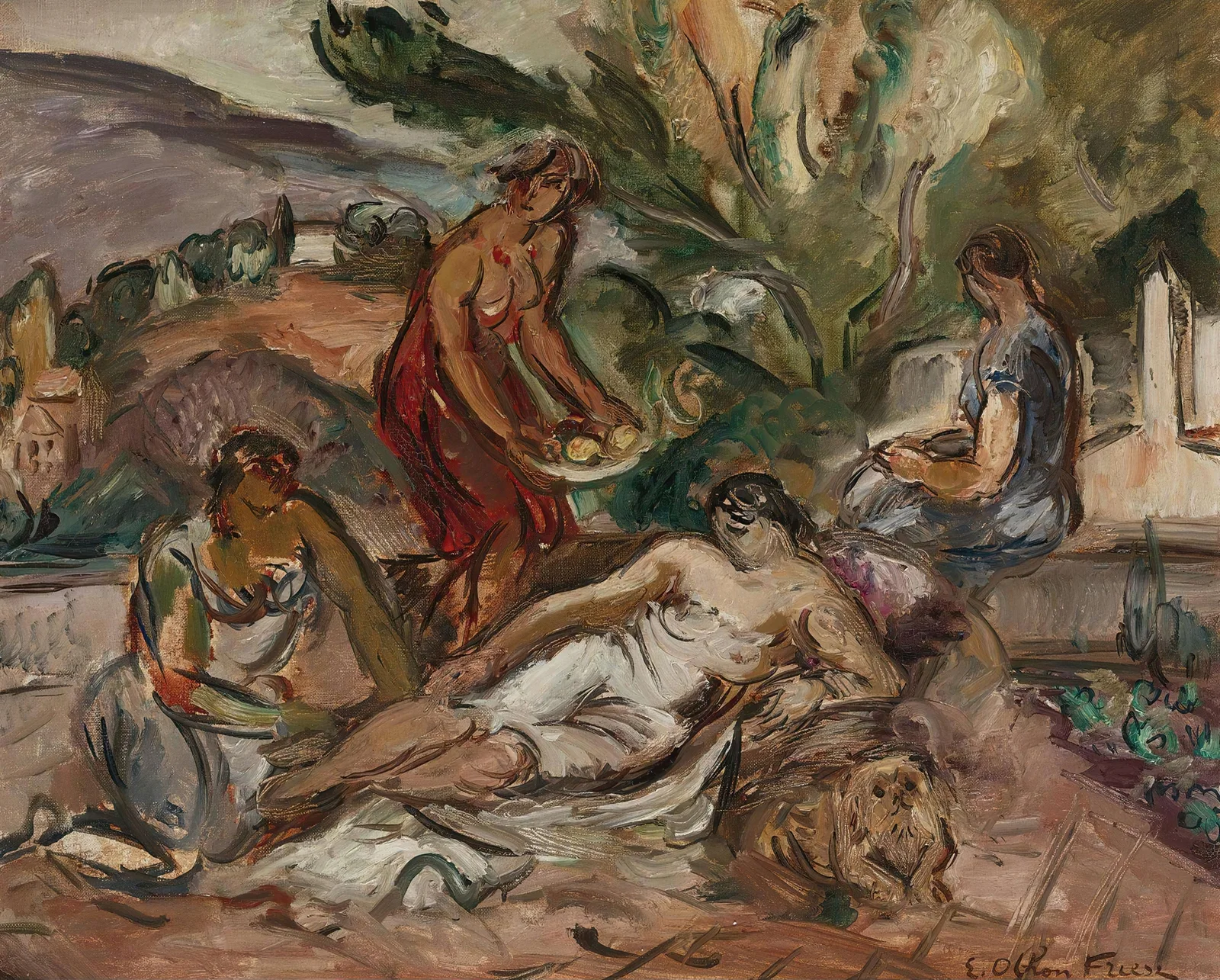 Les Baigneuses av Emile Othon Friesz