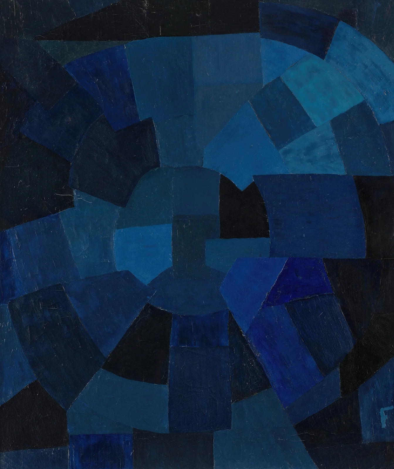 Komposition in Blau av Otto Freundlich