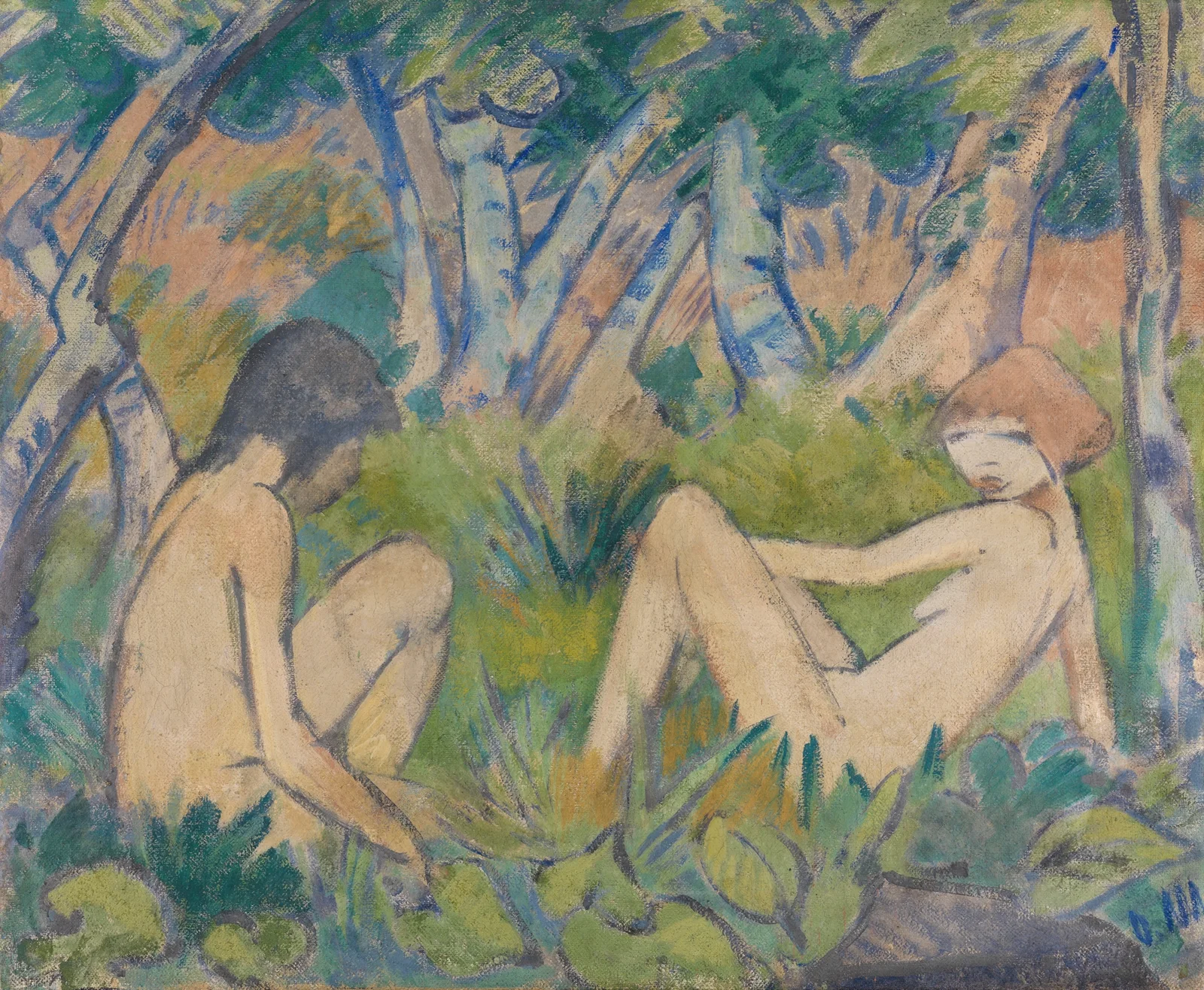 Zwei Mädchen im Walde av Otto Mueller