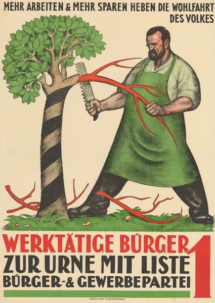 Werktätige Bürger – Zur Urne mit Liste 1 – Bürger- & Gewerbepartei av Otto Plattner