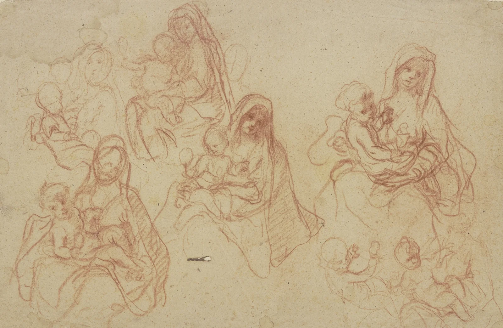 Studienblatt; Madonna mit Kind av Otto Scholderer
