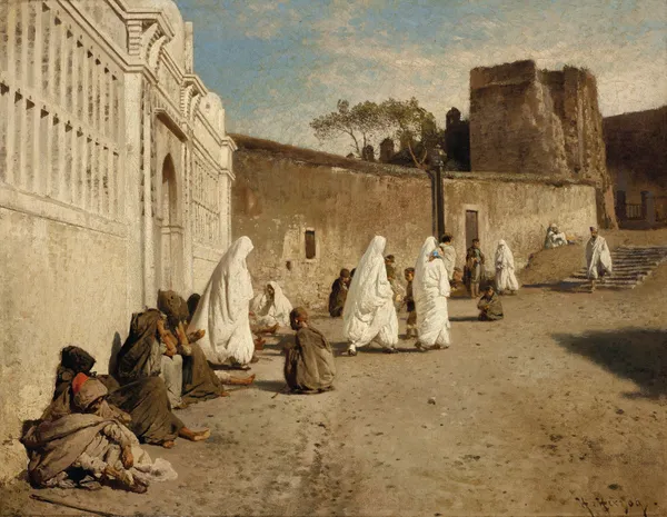 Entrance into the Alhambra, Spain av Hermann Ottomar Herzog