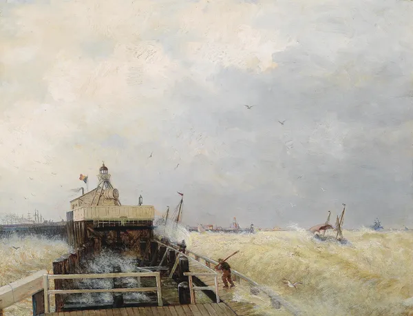Hafen in Ostende av Hermann Ottomar Herzog