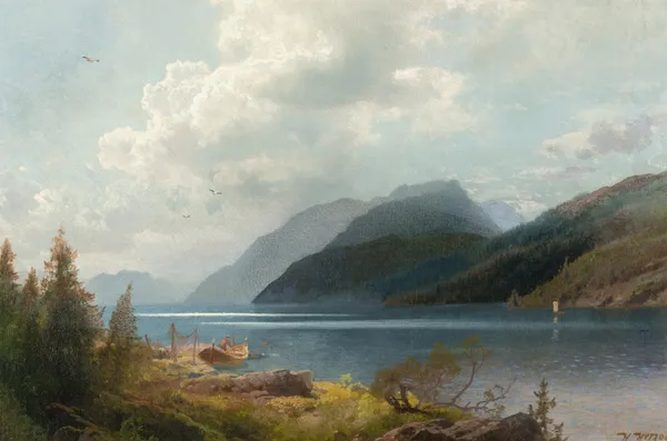 Mountain Lake, Sagne Fjord, Norway av Hermann Ottomar Herzog