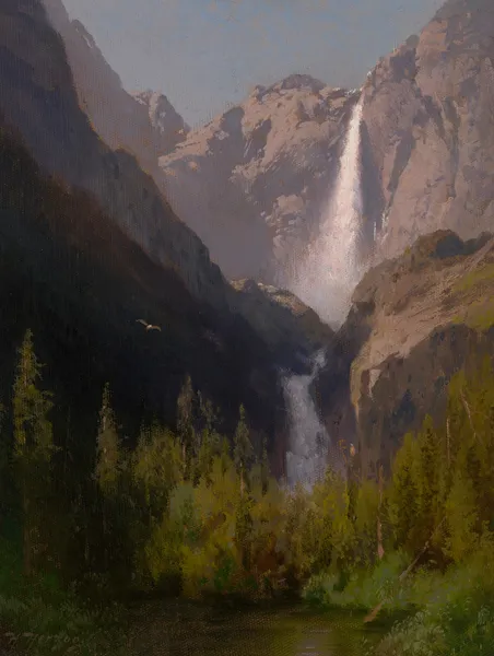 Yosemite Falls, California av Hermann Ottomar Herzog