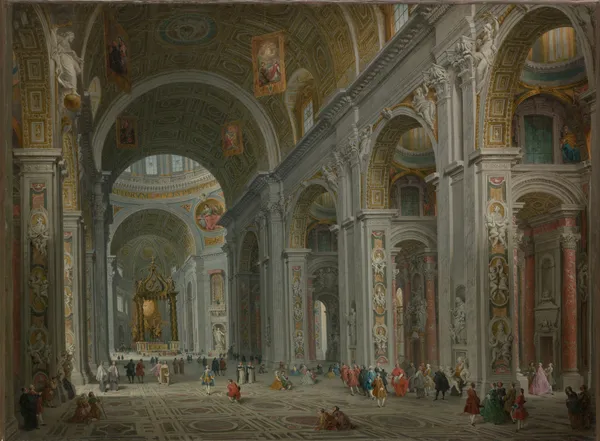 Interior of Saint Peter’s, Rome av Giovanni Paolo Panini