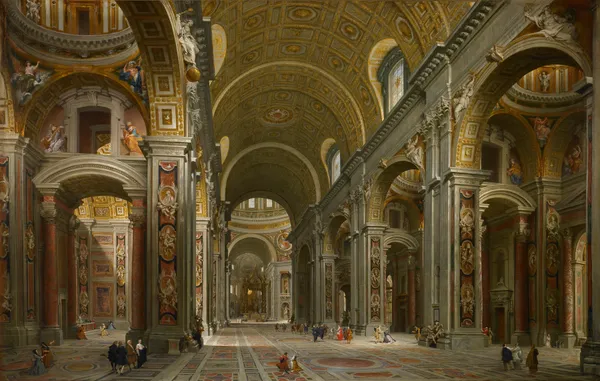 Interior of St. Peter’s, Rome av Giovanni Paolo Panini