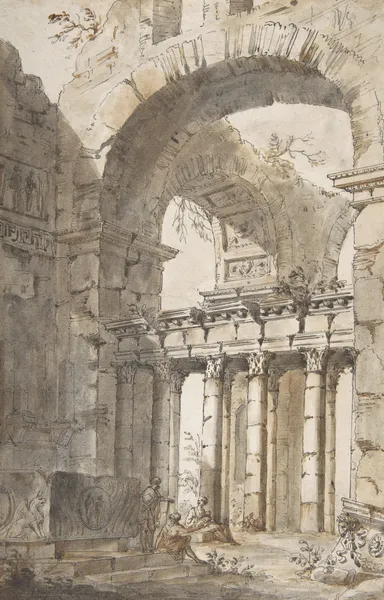 Ruins of a Basilica or Mausoleum av Giovanni Paolo Panini
