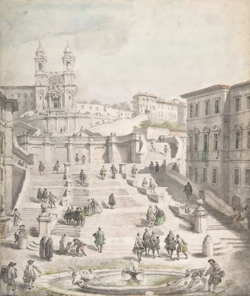 Scalinata della Trinità dei Monti av Giovanni Paolo Panini