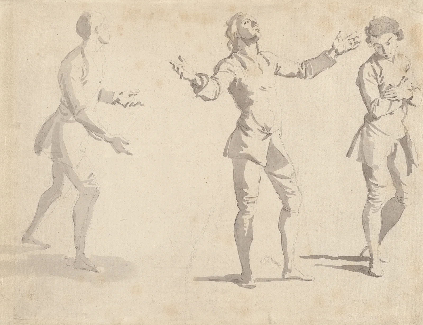 Three Figure Studies av Giovanni Paolo Panini