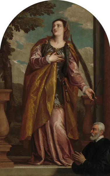 Saint Lucy and a Donor av Paolo Veronese