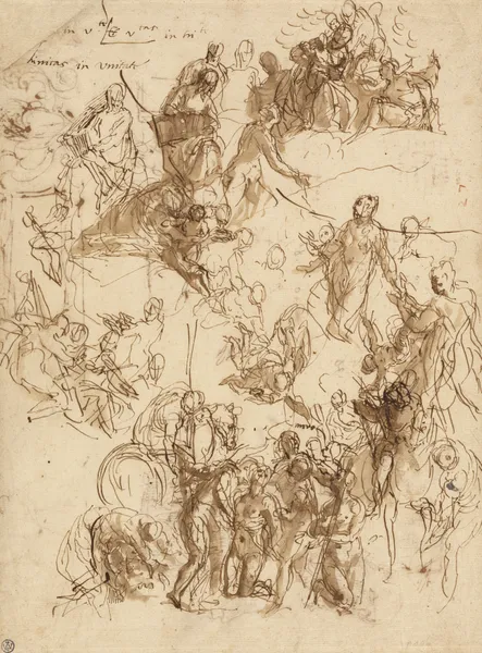 Sheet of Studies for ‘The Martyrdom of Saint George’ av Paolo Veronese