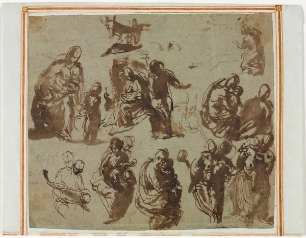 Various Sketches of the Madonna and Child av Paolo Veronese