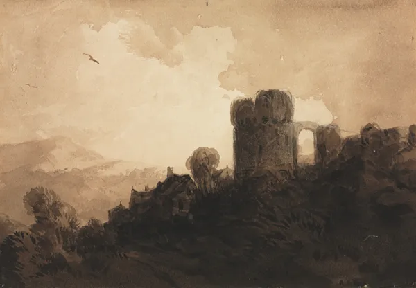 Landscape with Castle Ruin av Richard Parkes Bonington