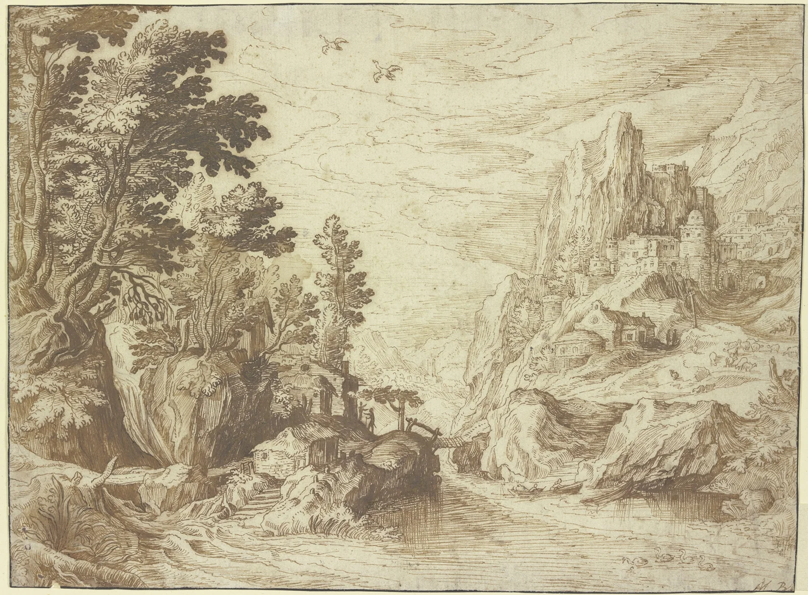 Ansicht einer Campagnalandschaft av Paul Bril