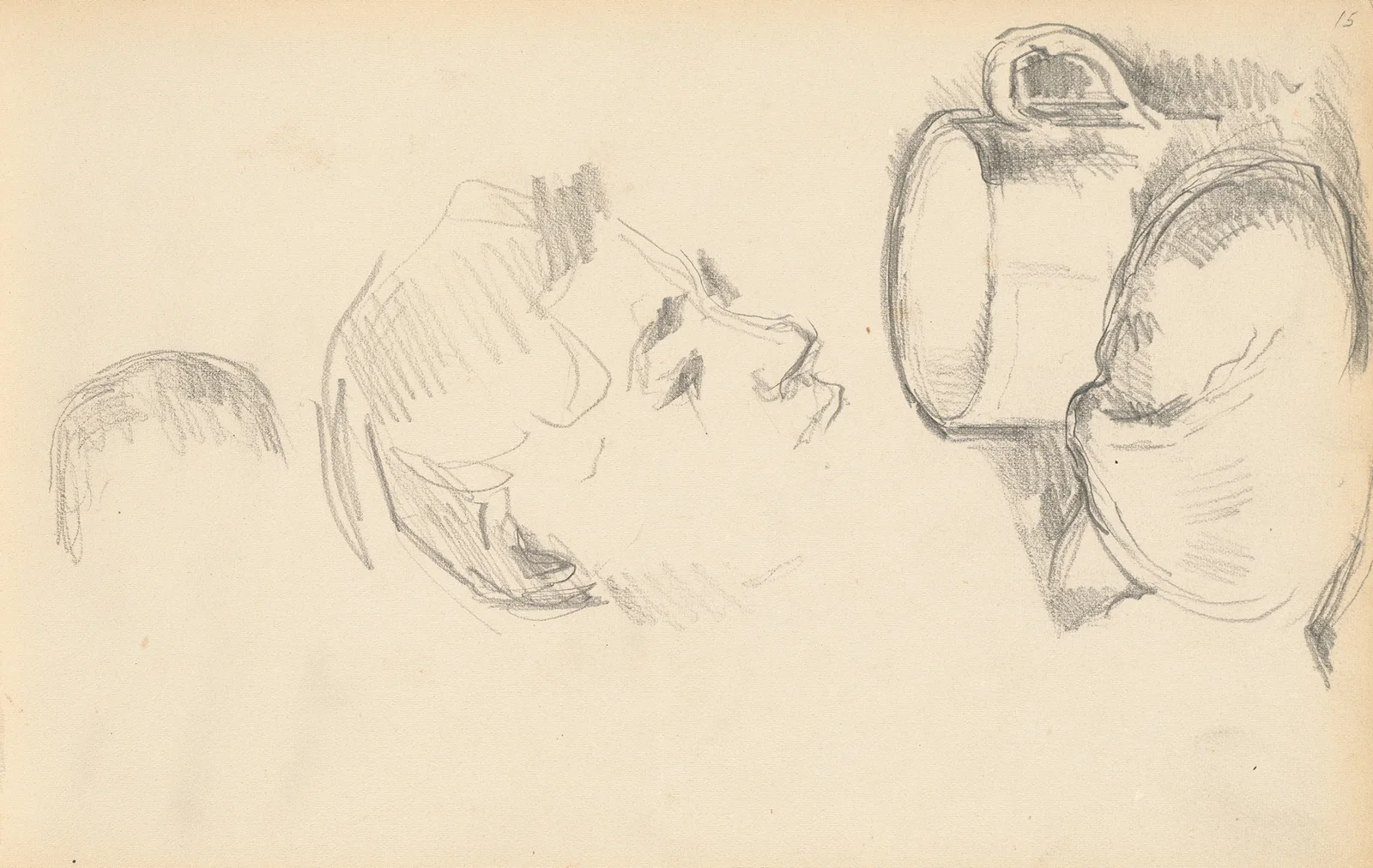 A Head, a Cup and a Bread Roll av Paul Cézanne