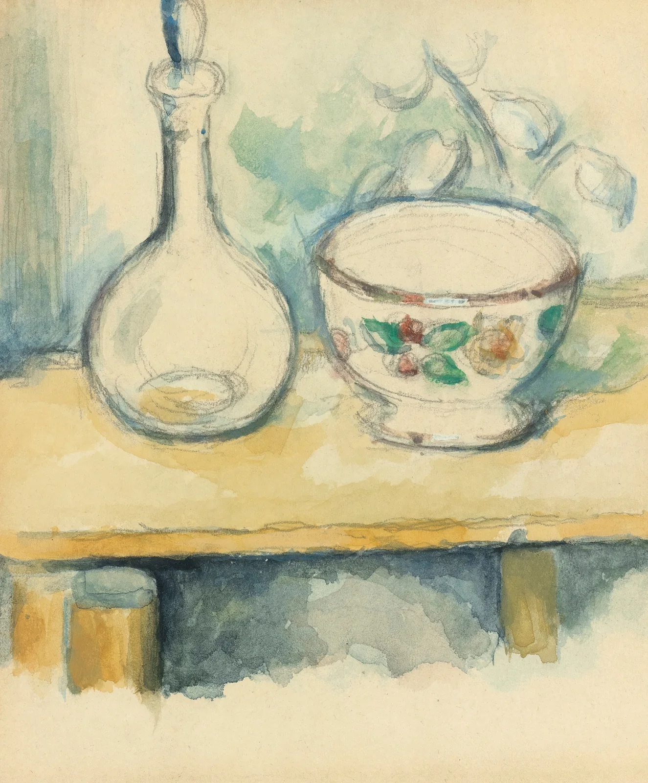 Carafe Et Bol av Paul Cézanne