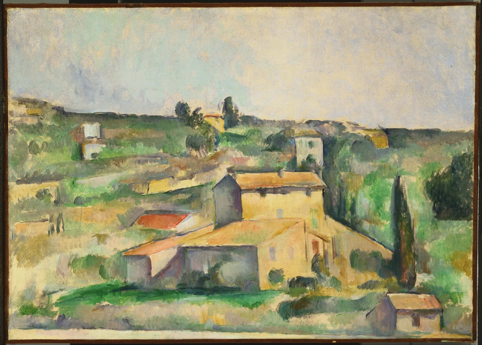 Fields at Bellevue av Paul Cézanne