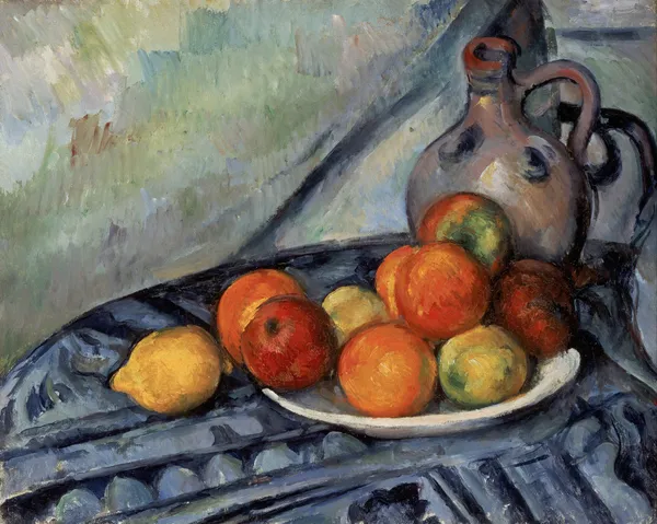 Fruit and a Jug on a Table av Paul Cézanne
