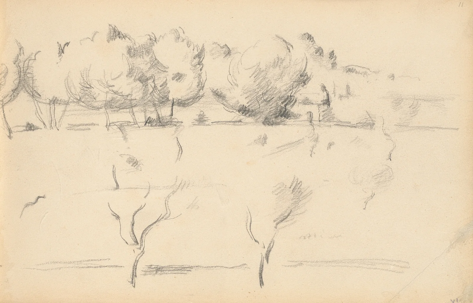 Landscape with Trees av Paul Cézanne