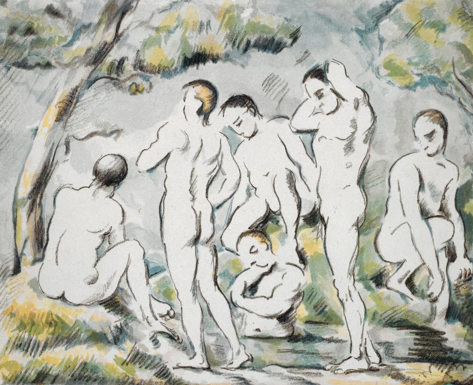 Les Baigneurs – Petite planche av Paul Cézanne