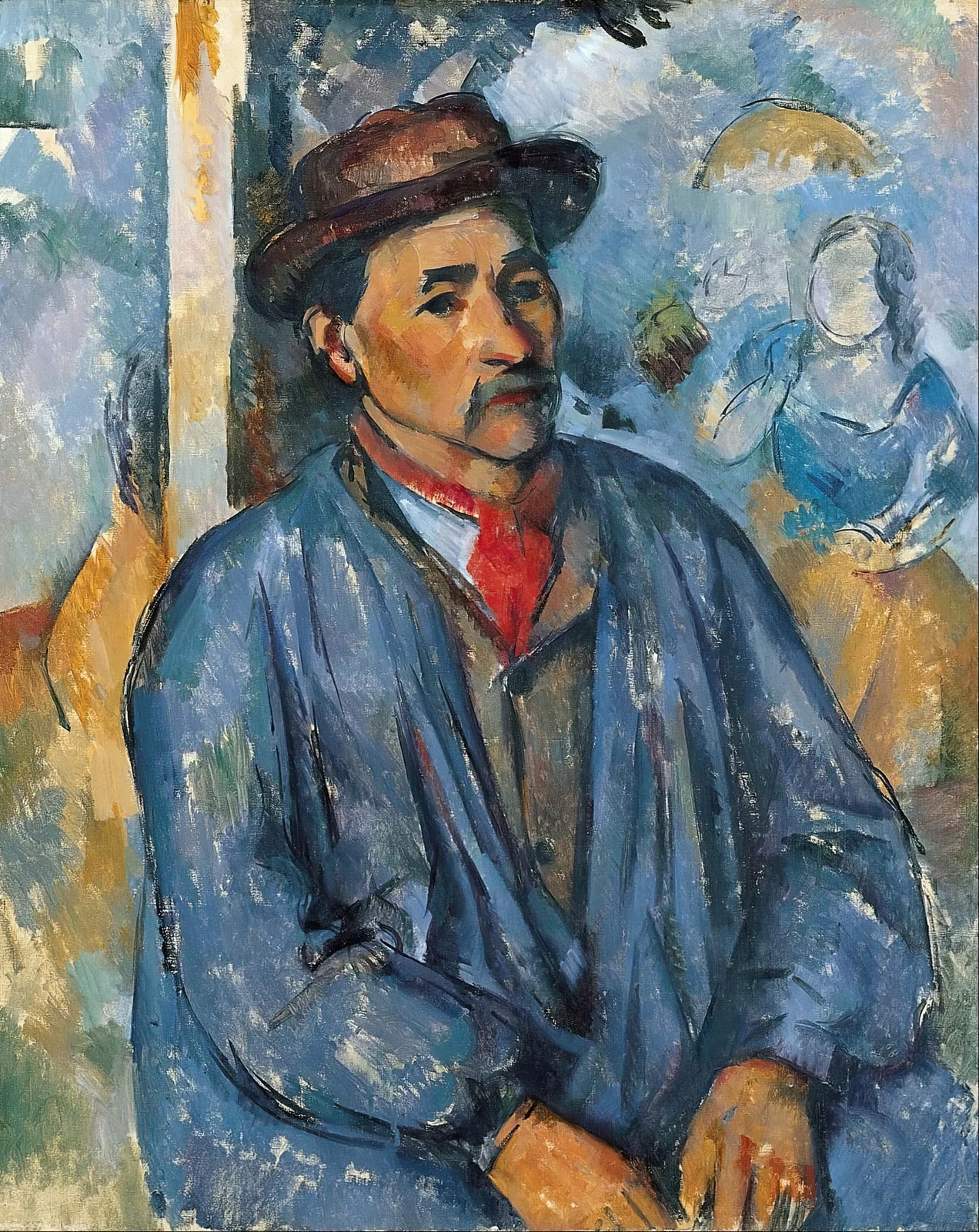 Man in a Blue Smock av Paul Cézanne
