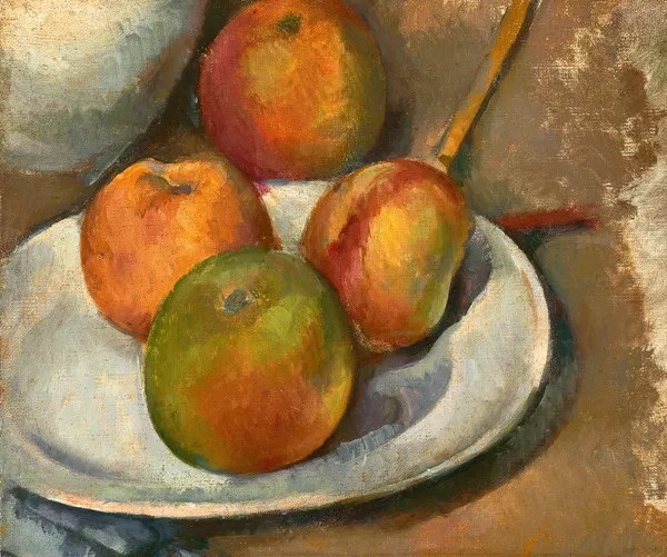 Quatre pommes et un couteau av Paul Cézanne