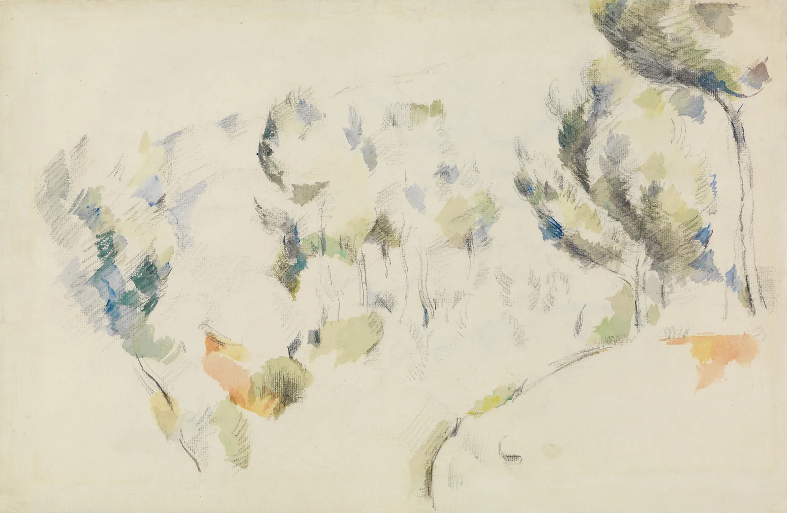 Senke mit Bäumen av Paul Cézanne
