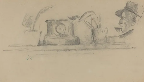 The Artist’s Father and Objects on a Mantel (verso) av Paul Cézanne