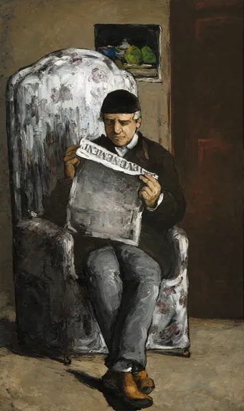 The Artist’s Father,Reading L’Événement av Paul Cézanne