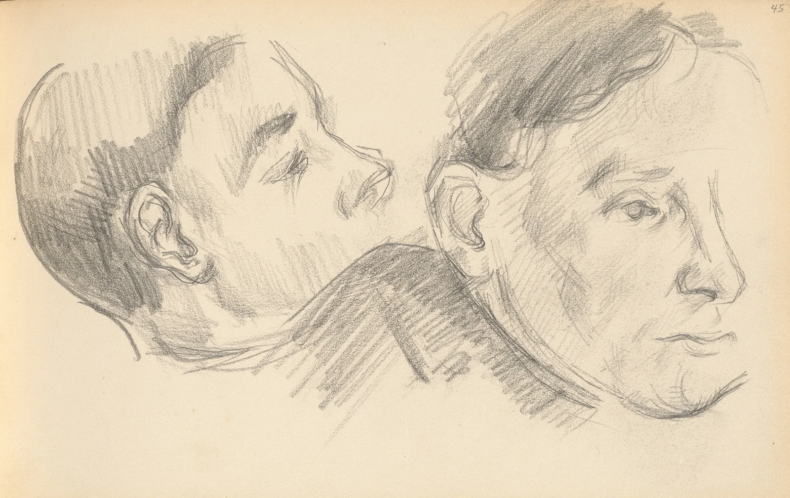 Two Heads, 1890 av Paul Cézanne