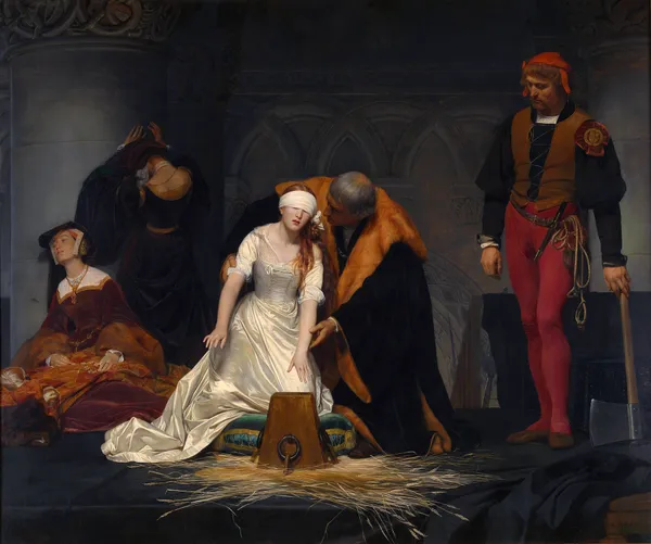 The execution of Lady Jane Grey in the Tower of London in the year 1554 av Paul Delaroche