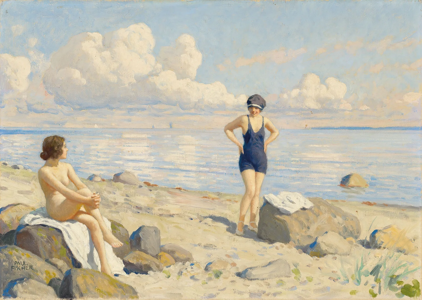 On the beach av Paul Fischer